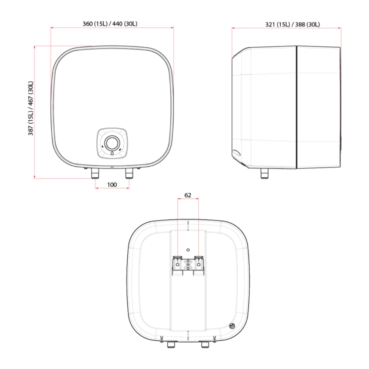 Rubine RA 15W SIN2.5 Storage Heater - view 3